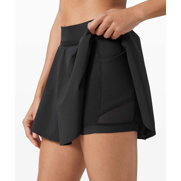 Lululemon Black Court Rival High Rise Skirt Skort Size 8 - Picture 4 of 11